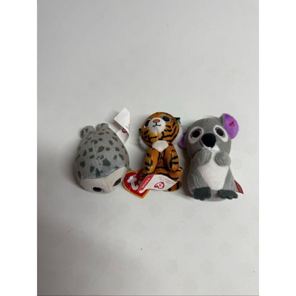TY Set of 3 Teenie Beanie Boos Kookoo Tiggs Iceberg
